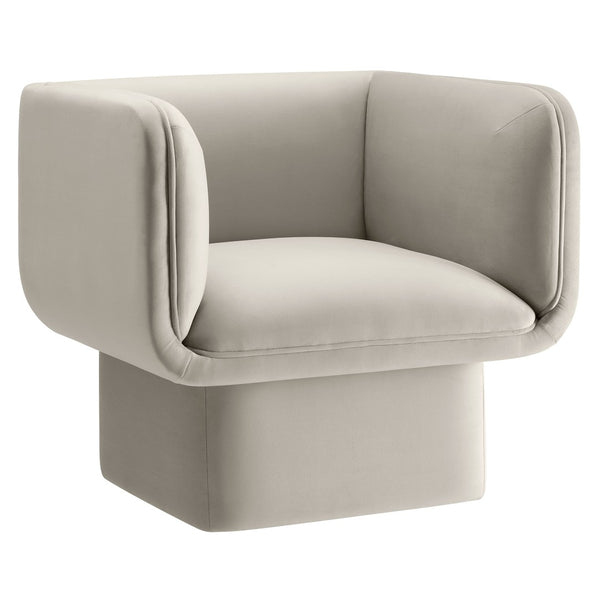Modway Furniture Tate Performance Velvet Accent Chair - Luxurious Comfort & Contemporary Design for Any Space Almond EEI-6995-ALM