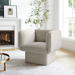 Modway Furniture Tate Performance Velvet Accent Chair - Luxurious Comfort & Contemporary Design for Any Space Almond EEI-6995-ALM