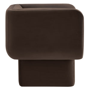 Modway Furniture Tate Performance Velvet Accent Chair - Luxurious Comfort & Contemporary Design for Any Space Chocolate Brown EEI-6995-CHB