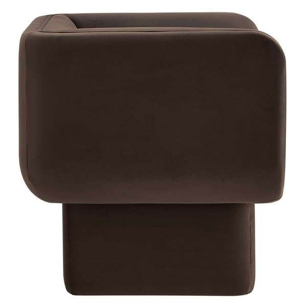 Modway Furniture Tate Performance Velvet Accent Chair - Luxurious Comfort & Contemporary Design for Any Space Chocolate Brown EEI-6995-CHB