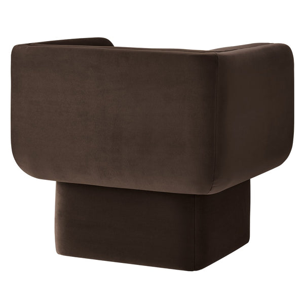 Modway Furniture Tate Performance Velvet Accent Chair - Luxurious Comfort & Contemporary Design for Any Space Chocolate Brown EEI-6995-CHB