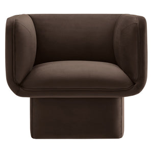 Modway Furniture Tate Performance Velvet Accent Chair - Luxurious Comfort & Contemporary Design for Any Space Chocolate Brown EEI-6995-CHB
