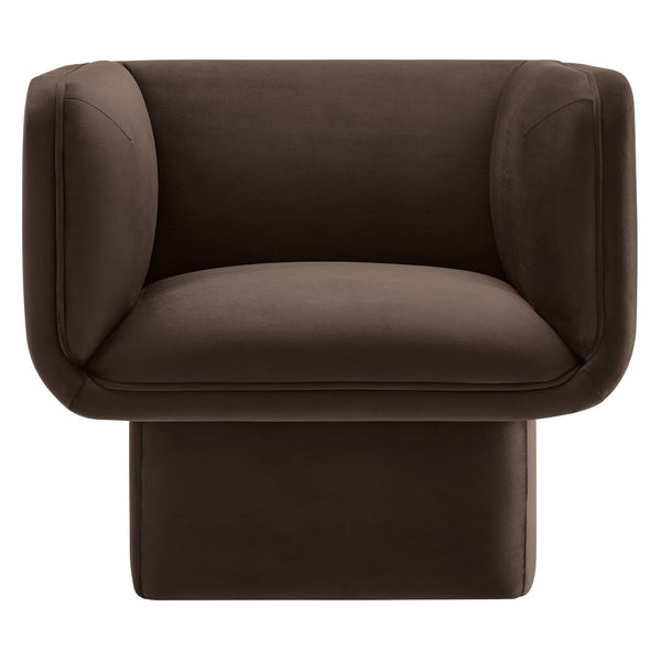 Modway Furniture Tate Performance Velvet Accent Chair - Luxurious Comfort & Contemporary Design for Any Space Chocolate Brown EEI-6995-CHB