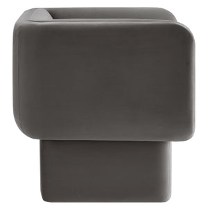 Modway Furniture Tate Performance Velvet Accent Chair - Luxurious Comfort & Contemporary Design for Any Space Storm Gray EEI-6995-STG
