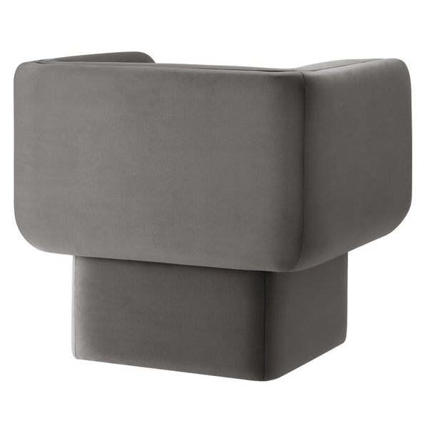 Modway Furniture Tate Performance Velvet Accent Chair - Luxurious Comfort & Contemporary Design for Any Space Storm Gray EEI-6995-STG