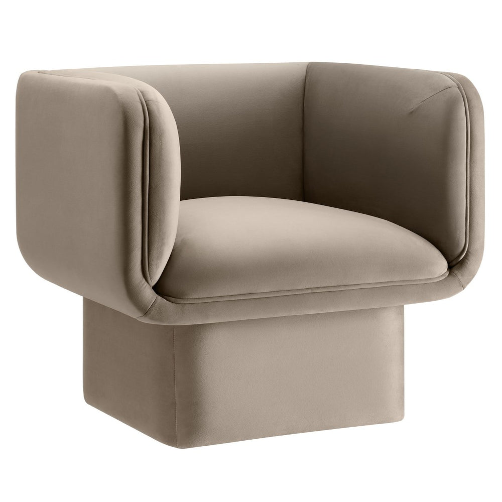 Modway Furniture Tate Performance Velvet Accent Chair - Luxurious Comfort & Contemporary Design for Any Space Taupe EEI-6995-TAU