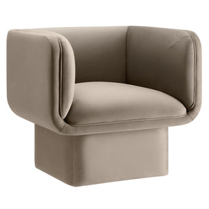 Modway Furniture Tate Performance Velvet Accent Chair - Luxurious Comfort & Contemporary Design for Any Space Taupe EEI-6995-TAU