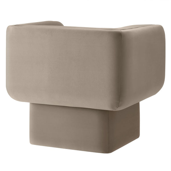 Modway Furniture Tate Performance Velvet Accent Chair - Luxurious Comfort & Contemporary Design for Any Space Taupe EEI-6995-TAU