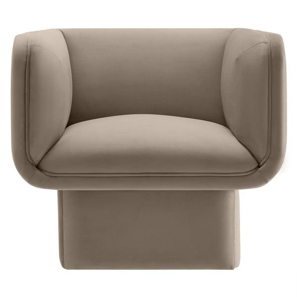 Modway Furniture Tate Performance Velvet Accent Chair - Luxurious Comfort & Contemporary Design for Any Space Taupe EEI-6995-TAU