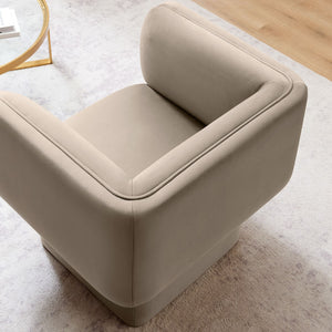 Modway Furniture Tate Performance Velvet Accent Chair - Luxurious Comfort & Contemporary Design for Any Space Taupe EEI-6995-TAU