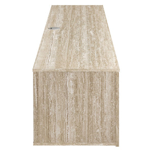 Modway Furniture Terra 71" Wall-Mounted TV Stand - Modern Floating Console with Travertine Finish & Storage Solutions EEI-7006-TRA