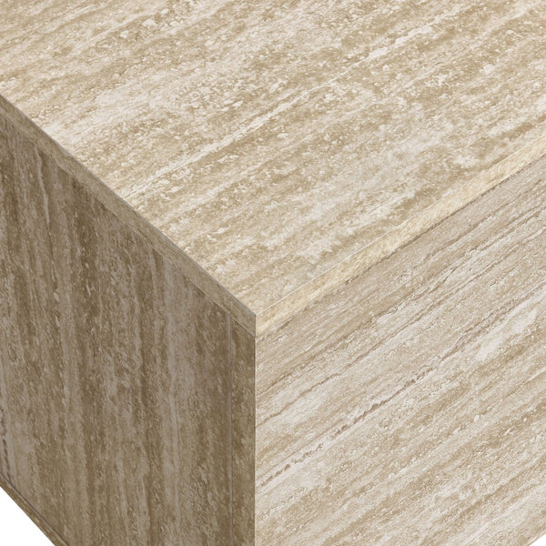 Modway Furniture Terra 71" Wall-Mounted TV Stand - Modern Floating Console with Travertine Finish & Storage Solutions EEI-7006-TRA