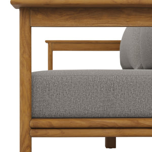 Modway Furniture Wren Outdoor Teak Patio Sofa - Timeless Design with Plush Cushions for Ultimate Comfort and Style Natural Driftwood EEI-7008-NAT-DRI