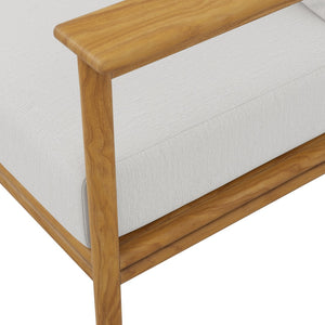 Modway Furniture Wren Outdoor Teak Patio Sofa - Timeless Design with Plush Cushions for Ultimate Comfort and Style Natural Sail EEI-7008-NAT-SAI