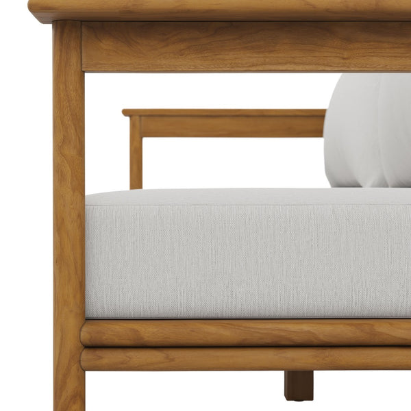 Modway Furniture Wren Outdoor Teak Patio Sofa - Timeless Design with Plush Cushions for Ultimate Comfort and Style Natural Sail EEI-7008-NAT-SAI