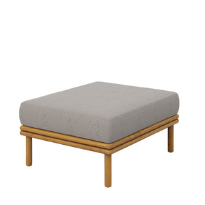 Modway Furniture Wren 2-Piece Teak Outdoor Sofa and Ottoman Set for Relaxed Patio Living - Durable Comfort & Style Natural Driftwood EEI-7066-NAT-DRI