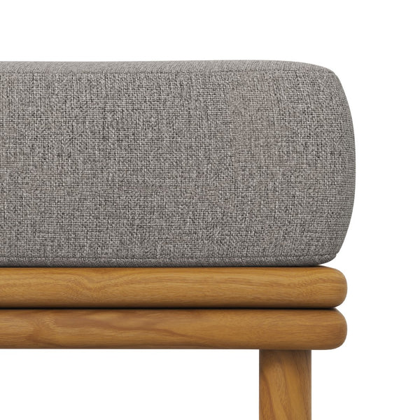 Modway Furniture Wren Outdoor Teak Wood Ottoman - Stylish, Durable Comfort for Versatile Patio Living Spaces Natural Driftwood EEI-7009-NAT-DRI