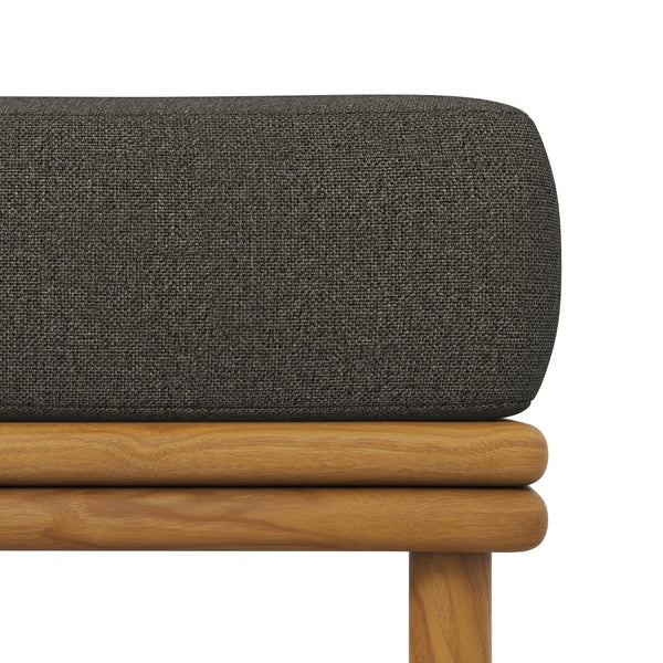 Modway Furniture Wren Outdoor Teak Wood Ottoman - Stylish, Durable Comfort for Versatile Patio Living Spaces Natural Flint Gray EEI-7009-NAT-FLI