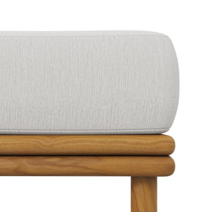 Modway Furniture Wren Outdoor Teak Wood Ottoman - Stylish, Durable Comfort for Versatile Patio Living Spaces Natural Sail EEI-7009-NAT-SAI