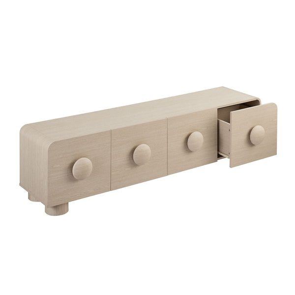 Modway Furniture Sonnet 69" Low Profile TV Stand - Mid-Century Modern Design with Ample Storage for Stylish Living Ash EEI-7011-ASH