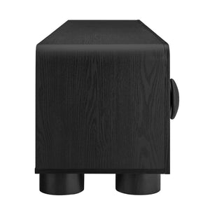 Modway Furniture Sonnet 69" Low Profile TV Stand - Mid-Century Modern Design with Ample Storage for Stylish Living Black EEI-7011-BLK