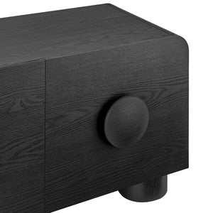 Modway Furniture Sonnet 69" Low Profile TV Stand - Mid-Century Modern Design with Ample Storage for Stylish Living Black EEI-7011-BLK