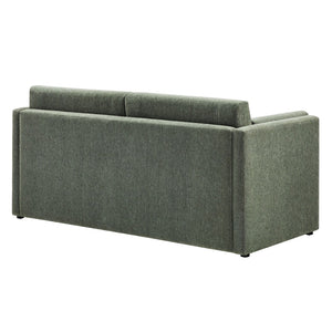 Modway Furniture Linden Upholstered Heathered Chenille Sofa - Stylish Comfort for Small Spaces and Modern Living Eucalyptus EEI-7012-EUC