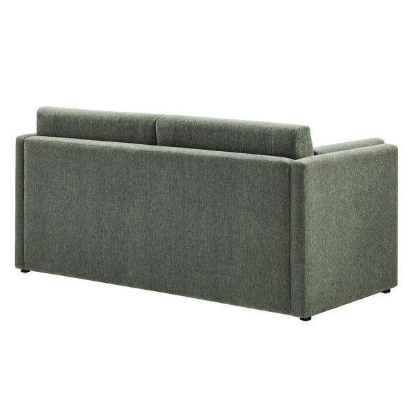 Modway Furniture Linden Upholstered Heathered Chenille Sofa - Stylish Comfort for Small Spaces and Modern Living Eucalyptus EEI-7012-EUC