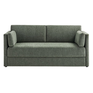 Modway Furniture Linden Upholstered Heathered Chenille Sofa - Stylish Comfort for Small Spaces and Modern Living Eucalyptus EEI-7012-EUC