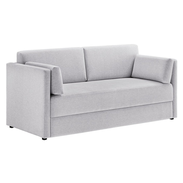 Modway Furniture Linden Upholstered Heathered Chenille Sofa - Stylish Comfort for Small Spaces and Modern Living Newsprint EEI-7012-NPT