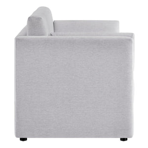 Modway Furniture Linden Upholstered Heathered Chenille Sofa - Stylish Comfort for Small Spaces and Modern Living Newsprint EEI-7012-NPT