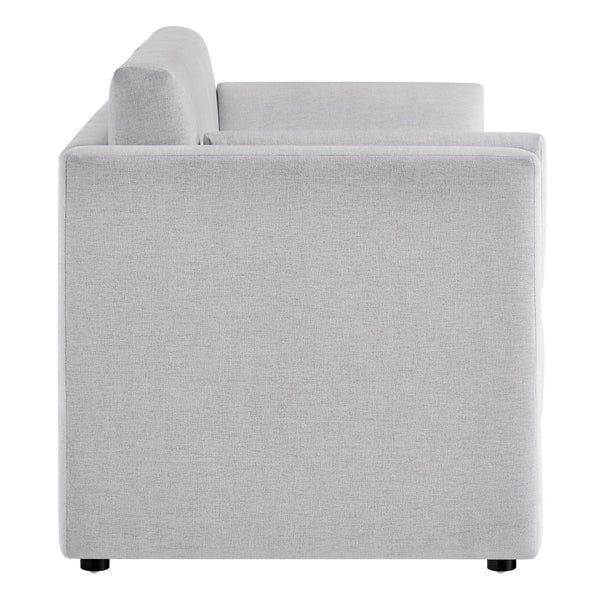Modway Furniture Linden Upholstered Heathered Chenille Sofa - Stylish Comfort for Small Spaces and Modern Living Newsprint EEI-7012-NPT