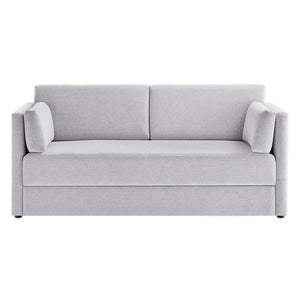 Modway Furniture Linden Upholstered Heathered Chenille Sofa - Stylish Comfort for Small Spaces and Modern Living Newsprint EEI-7012-NPT