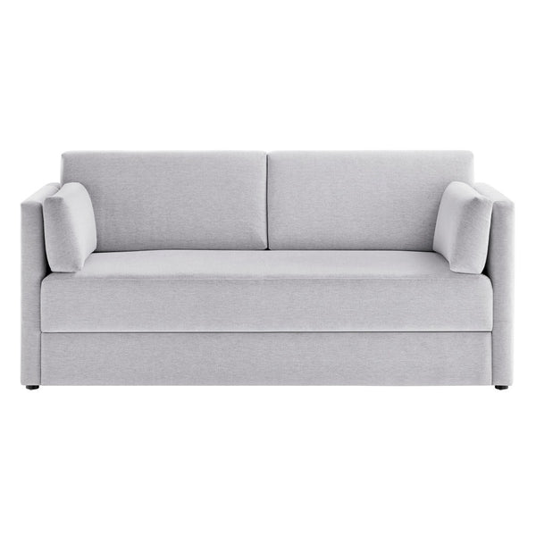 Modway Furniture Linden Upholstered Heathered Chenille Sofa - Stylish Comfort for Small Spaces and Modern Living Newsprint EEI-7012-NPT
