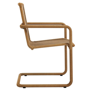 Modway Furniture Abacus Outdoor Patio Wicker Dining Chairs Set of 2 - Stylish, Durable, and Weather-Resistant Comfort Natural EEI-7014-NAT