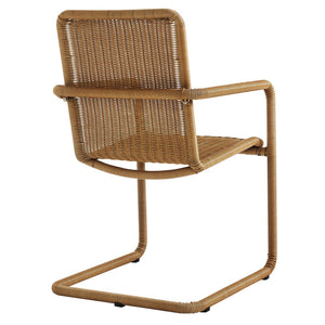 Modway Furniture Abacus 7-Piece Outdoor Patio Dining Set with Durable Aluminum Table & Stylish Rattan Armchairs Natural Natural EEI-7073-NAT-NAT