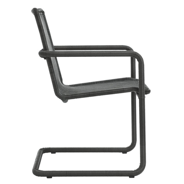 Modway Furniture Abacus Outdoor Patio Wicker Dining Chairs Set of 2 - Stylish, Durable, and Weather-Resistant Comfort Slate EEI-7014-SLA