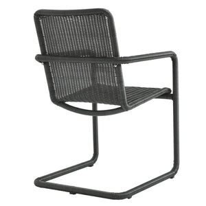 Modway Furniture Abacus Outdoor Patio Wicker Dining Chairs Set of 2 - Stylish, Durable, and Weather-Resistant Comfort Slate EEI-7014-SLA