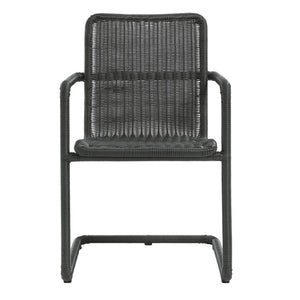 Modway Furniture Abacus Outdoor Patio Wicker Dining Chairs Set of 2 - Stylish, Durable, and Weather-Resistant Comfort Slate EEI-7014-SLA