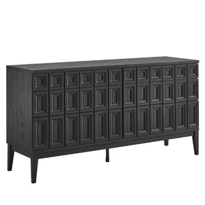 Modway Furniture Samos 62" Mid-Century Modern Sideboard with Adjustable Shelves for Stylish Storage Solutions Black EEI-7021-BLK