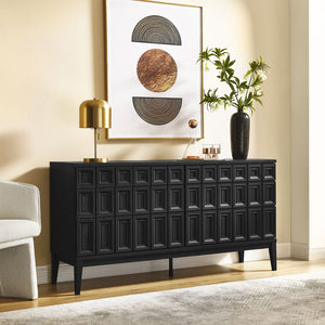 Modway Furniture Samos 62" Mid-Century Modern Sideboard with Adjustable Shelves for Stylish Storage Solutions Black EEI-7021-BLK