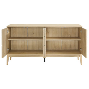 Modway Furniture Samos 62" Mid-Century Modern Sideboard with Adjustable Shelves for Stylish Storage Solutions Hickory EEI-7021-HCK