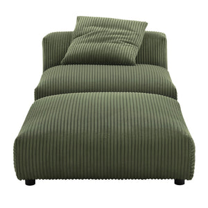 Modway Furniture Solace Modular Corduroy Armless Chair and Ottoman Set for Cozy Living Room Customization Fern EEI-7022-FRN