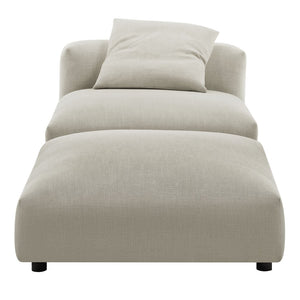 Modway Furniture Solace Modular Armless Chair and Ottoman Set – Stylish Comfort for Custom Living Room Layouts Linen EEI-7023-LIN