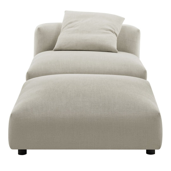 Modway Furniture Solace Modular Armless Chair and Ottoman Set – Stylish Comfort for Custom Living Room Layouts Linen EEI-7023-LIN