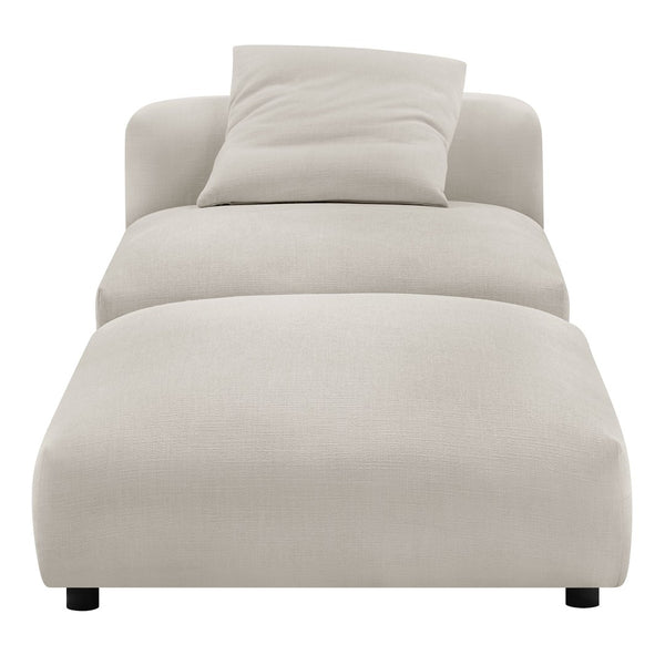 Modway Furniture Solace Modular Armless Chair and Ottoman Set – Stylish Comfort for Custom Living Room Layouts Salt EEI-7023-SAL