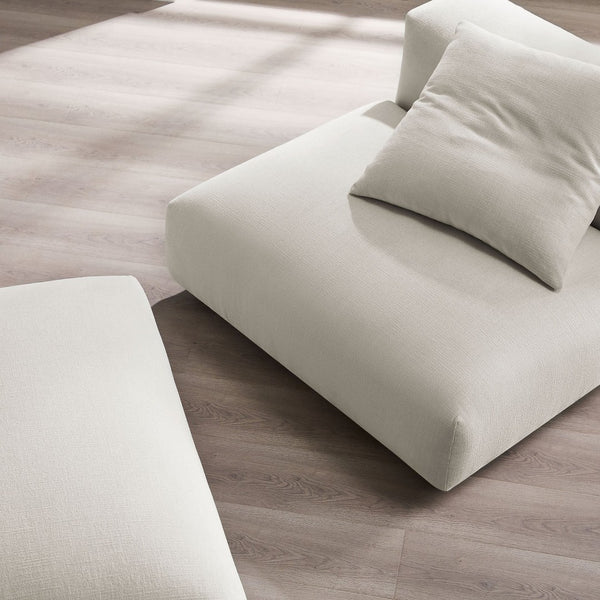 Modway Furniture Solace Modular Armless Chair and Ottoman Set – Stylish Comfort for Custom Living Room Layouts Salt EEI-7023-SAL