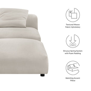 Modway Furniture Solace Modular Armless Chair and Ottoman Set – Stylish Comfort for Custom Living Room Layouts Salt EEI-7023-SAL