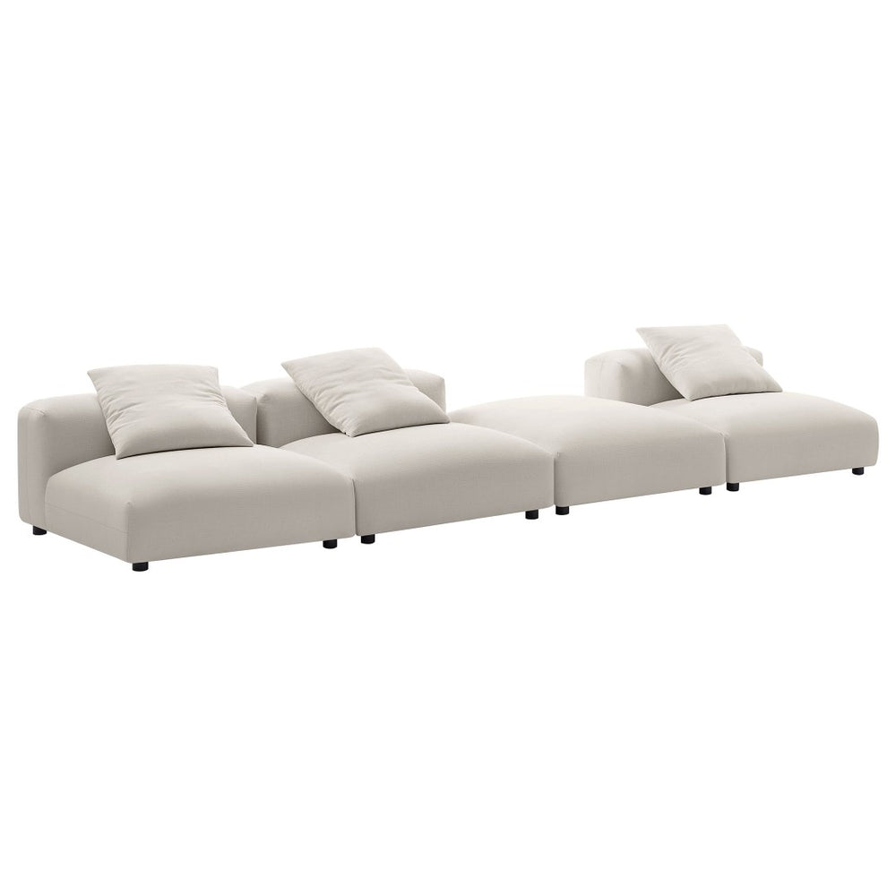 Modway Furniture Solace 4-Piece Modular Upholstered Sectional Sofa for Ultimate Comfort and Flexible Living Spaces Salt EEI-7027-SAL