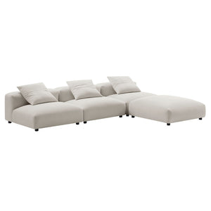 Modway Furniture Solace 4-Piece Modular Upholstered Sectional Sofa for Ultimate Comfort and Flexible Living Spaces Salt EEI-7027-SAL